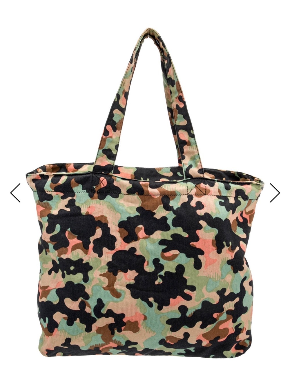 Marc Jacobs Camouflage Canvas Tote - Black Green Pink Brown